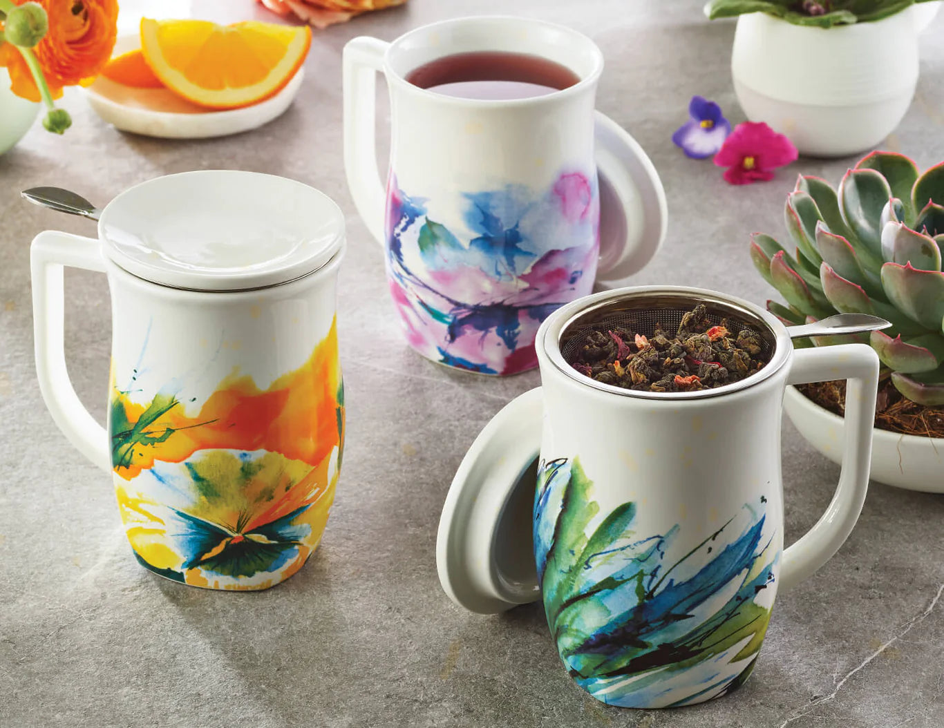 Taza con Infusor Fiore Amapola