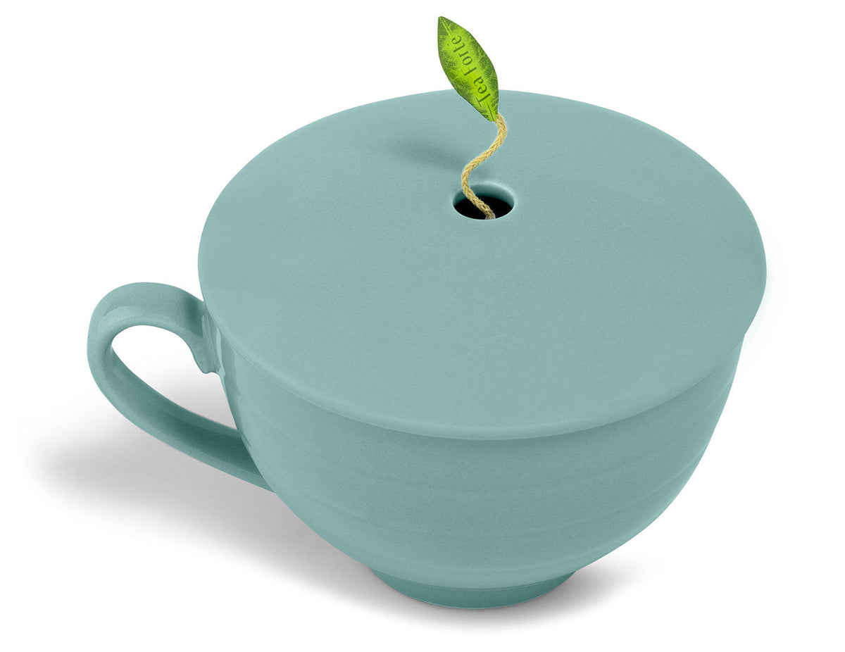 Café Cup de porcelana azul claro con tapa, set Wellbeing de Tea Forté | Tea Forté México