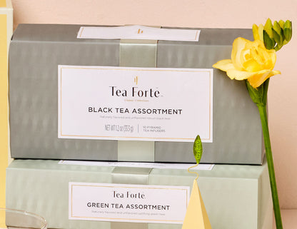 Diez mezclas de té negro Tea Forté en infusores piramidales | Tea Forté México