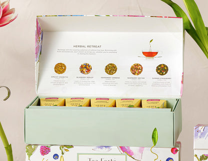 Herbal Retreat Tea Forté, surtido de tisanas afrutadas sin cafeína | Tea Forté México