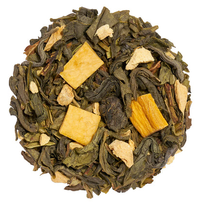 Té Verde Green Mango Peach Hojas Sueltas detalle — Tea Forté México