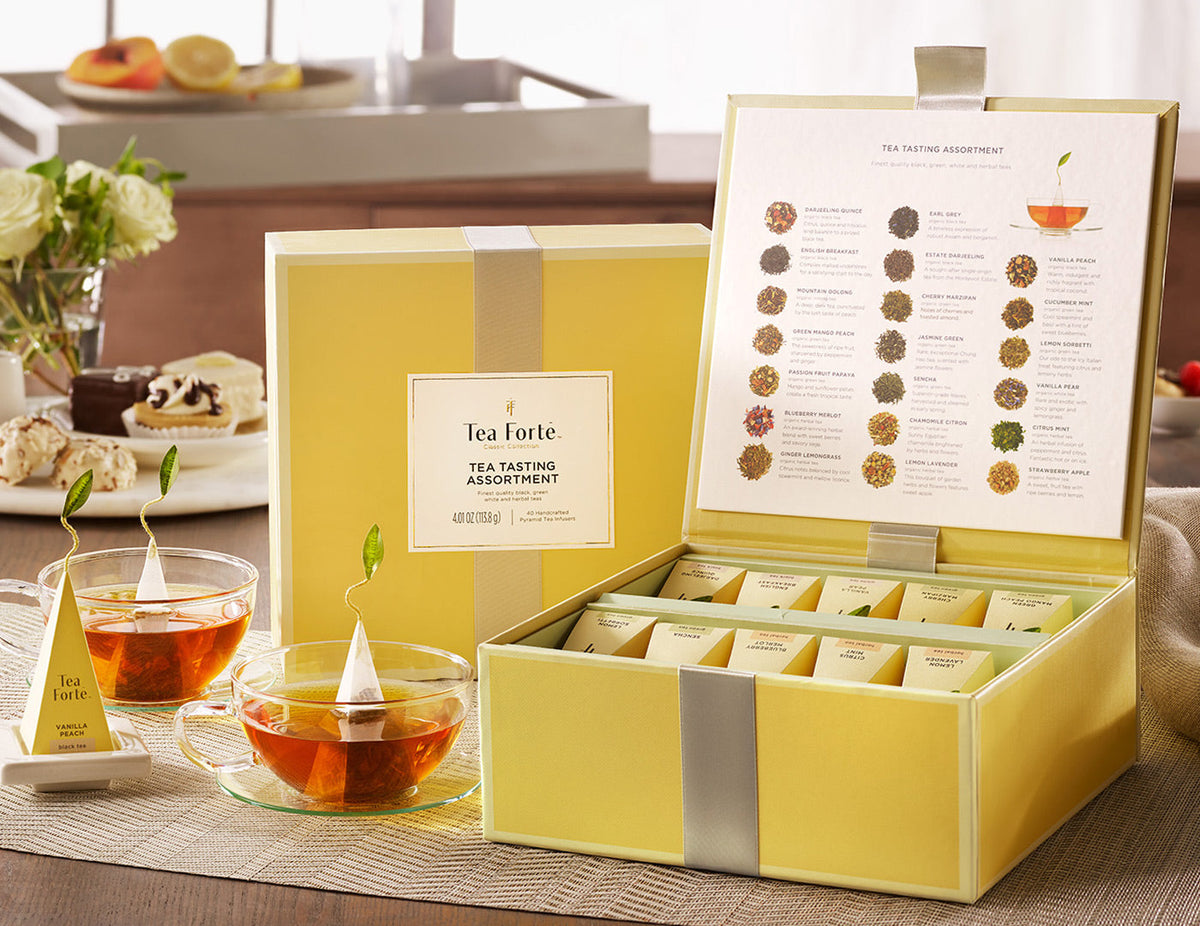 Tea Chest de Tea Forté servido en mesa | Tea Forté México