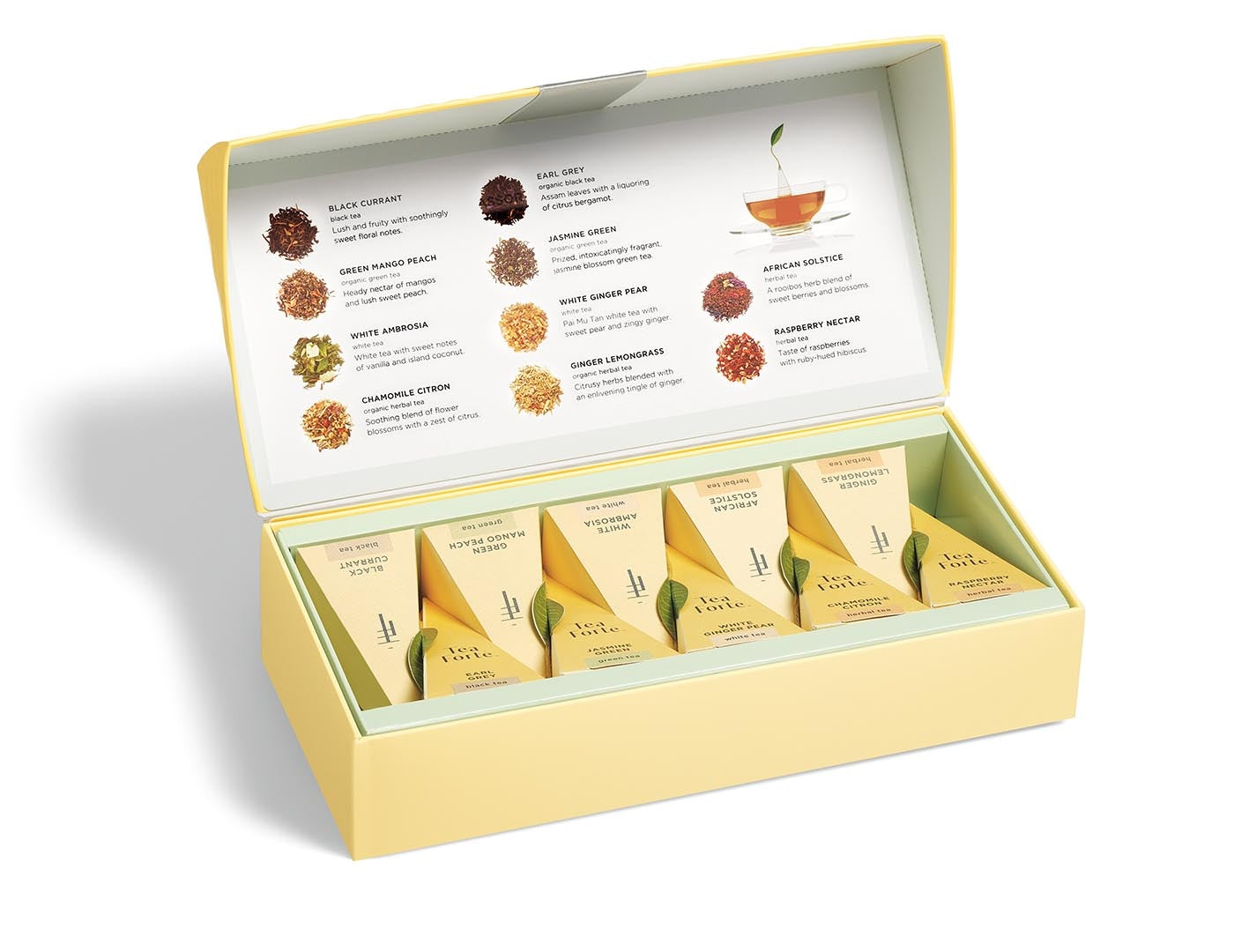 TEA FORTE SURTIDO 10 PIRÁMIDES ABIERTA